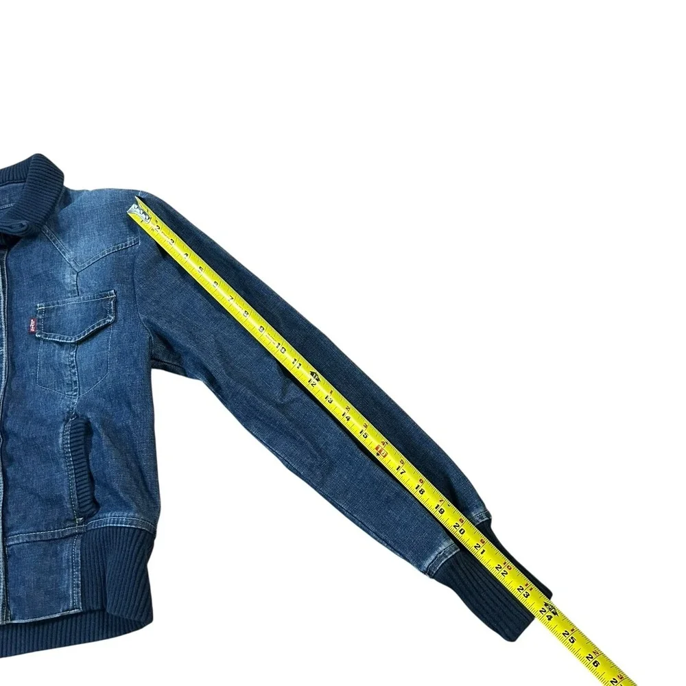 Vintage Levi's Jacket Girls Misses S‎ Blue Denim Trucker Snap Up Y2K